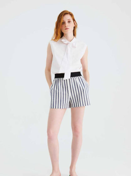 Women's Striped Elastic Waist Shorts Original