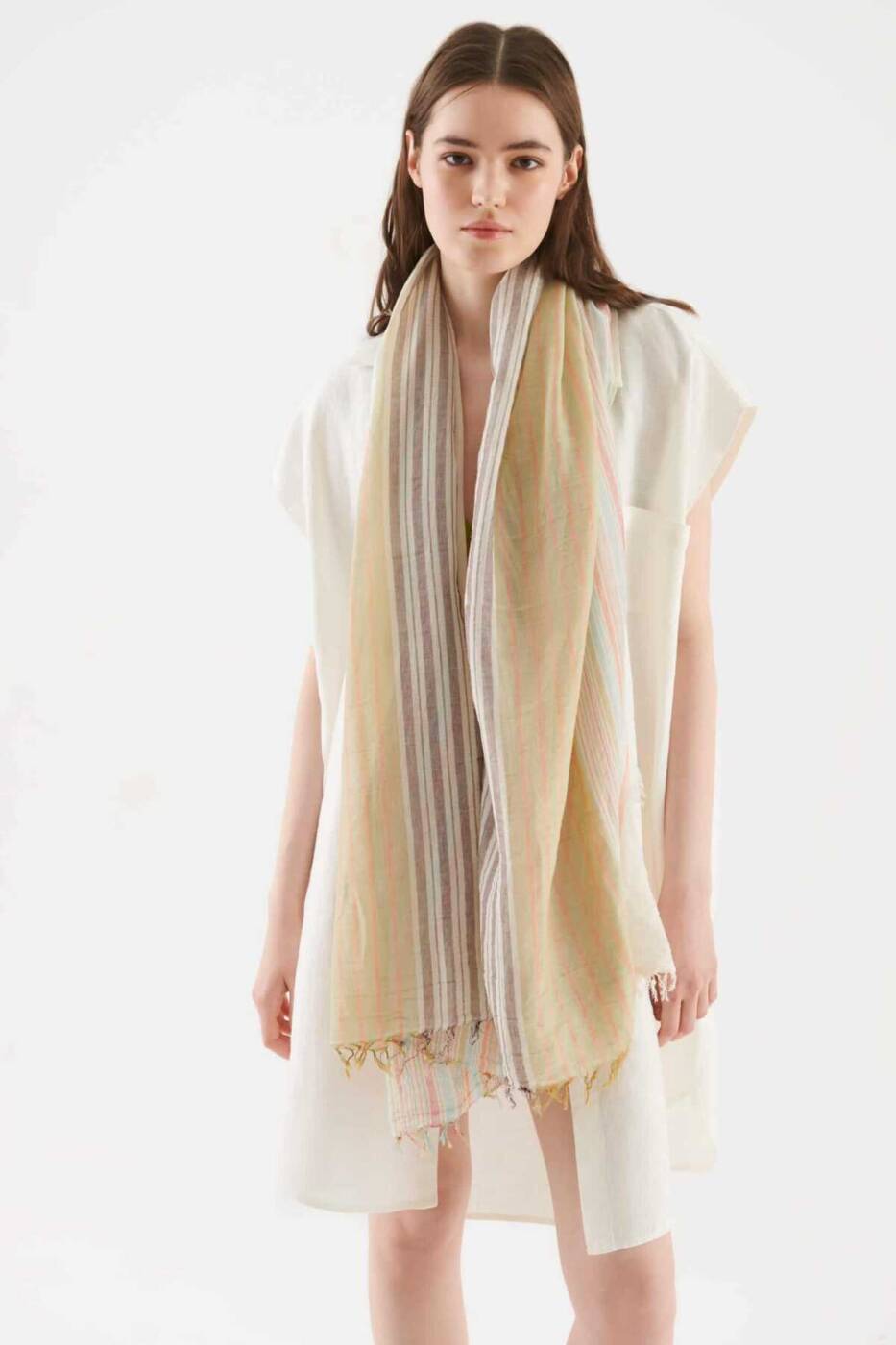 PASTEL STRIPED DESERT SCARF - Conscious Product