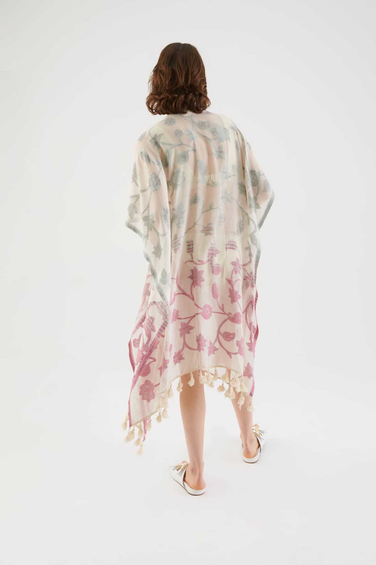 Tassel Detailed Patterned Kimono