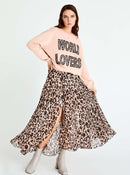 ROMAN USA-Sheer Leopard Maxi Skirt-- [ORIGINAL]