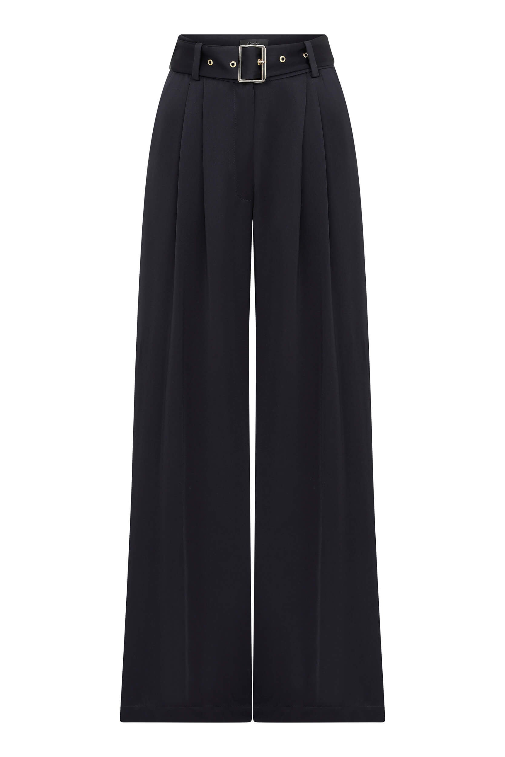 Roman Originals Wide Leg Trousers for Women UK Ladies Palazzo Pants Evening  Jersey Elasticated High Waist Smart Flared Culotte Office Work Going Out  Loose Crepe Bottoms - Black - Size 10 