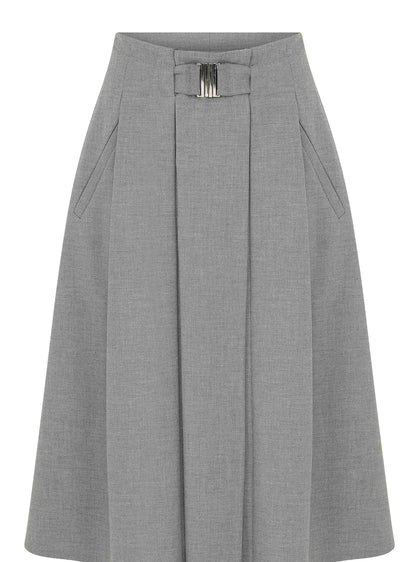 Pleated Skirt With Belt