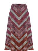 Shimmer V Patterned Midi Skirt
