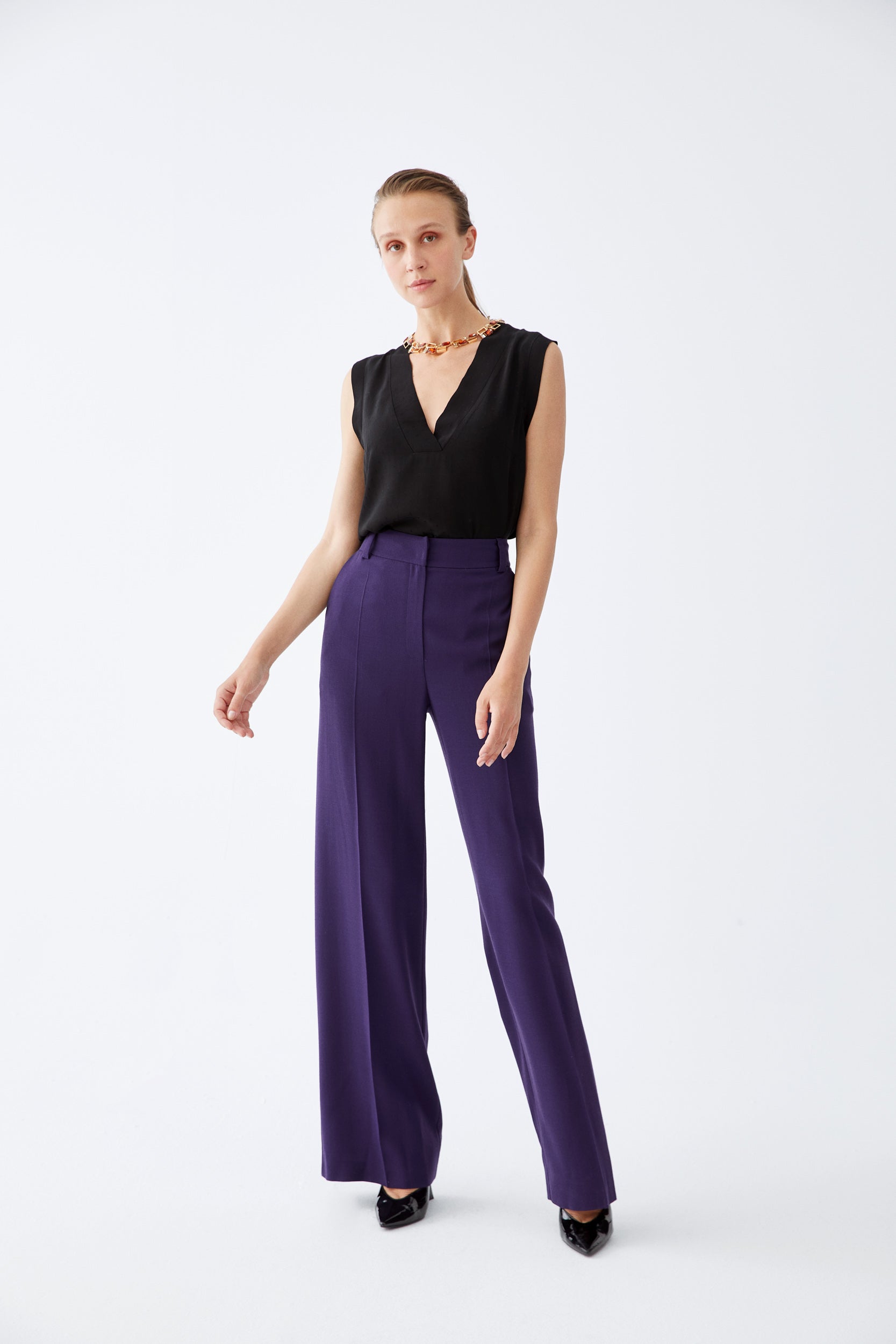 Rome-knit straight trousers - Woman