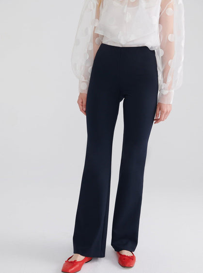 Bell Shaped Navy Blue Women's Trousers --[NAVY]