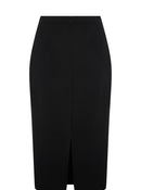 Crepe Midi Pencil Skirt ---[BLACK]