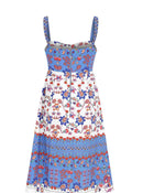 Blue White Floral Midi Dress -- [ORIGINAL]