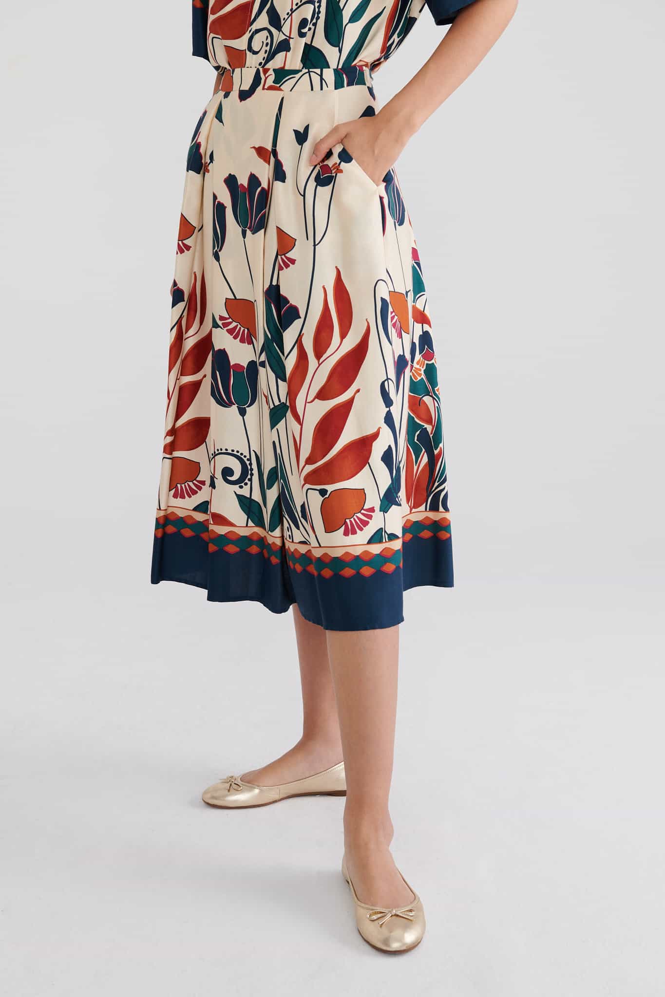 Boho Floral Midi Skirt -- [ORIGINAL]