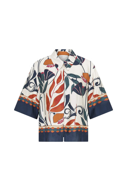 Boho Zipper Floral Shirt -- [ORIGINAL]