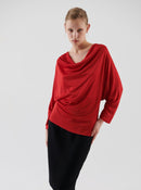 Cowl Neck Blouse ---[RED]