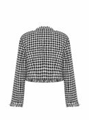 Crowbar Pattern Short Women's Jacket --[BLACK-WHITE]