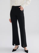 Fancy Pockets Black Slit Detailed Trousers -- [BLACK]
