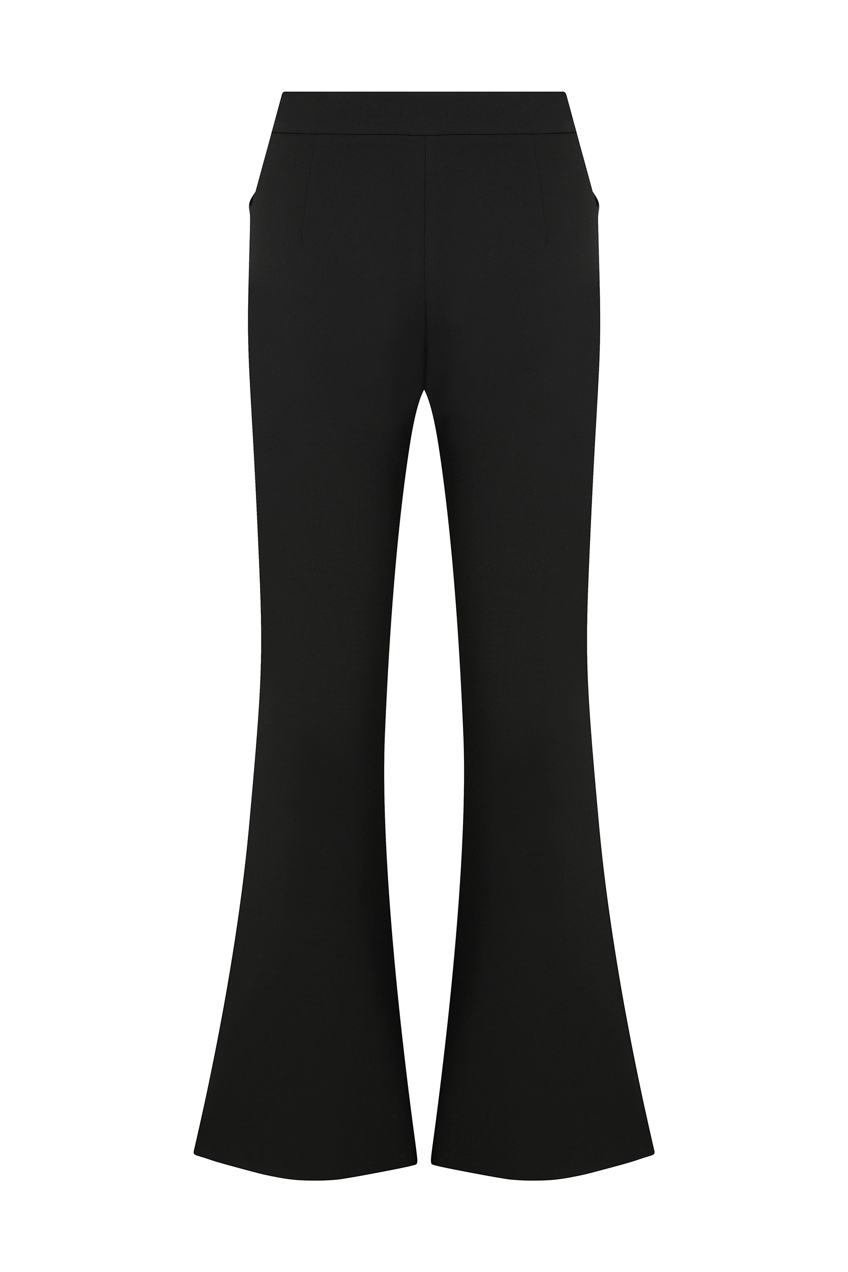 Fancy Pockets Black Slit Detailed Trousers -- [BLACK]