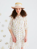 White Fish Ruffle Detailed Dress-- [ORIGINAL]
