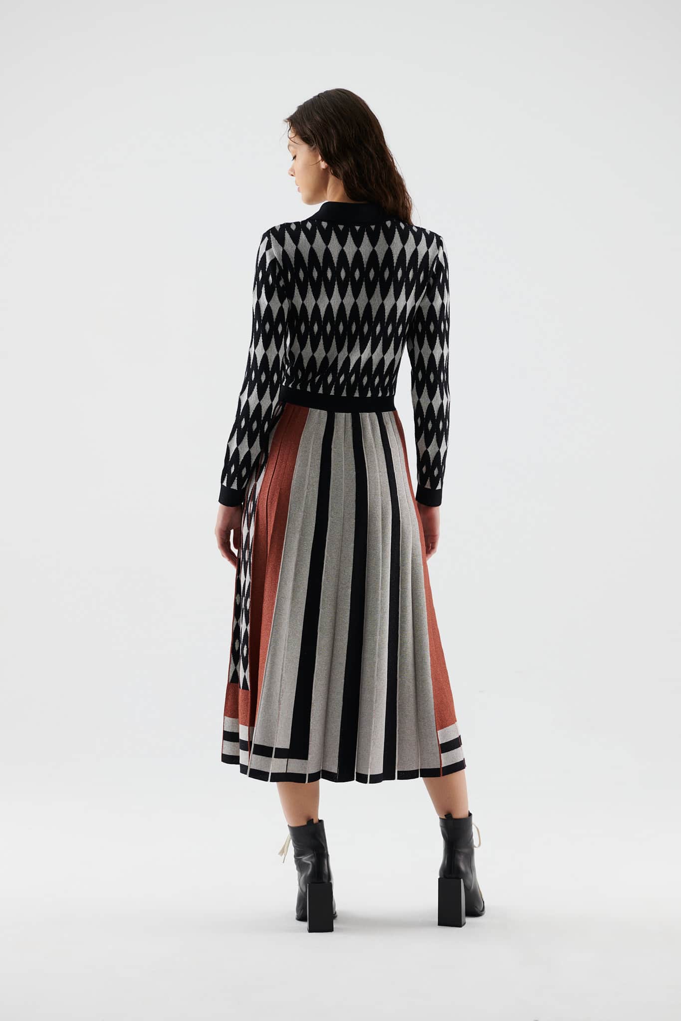 Geometric Patterned Knitwear Dress --[ORIGINAL]
