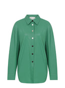 Leather Look Green Women's Shirt --[GREEN]