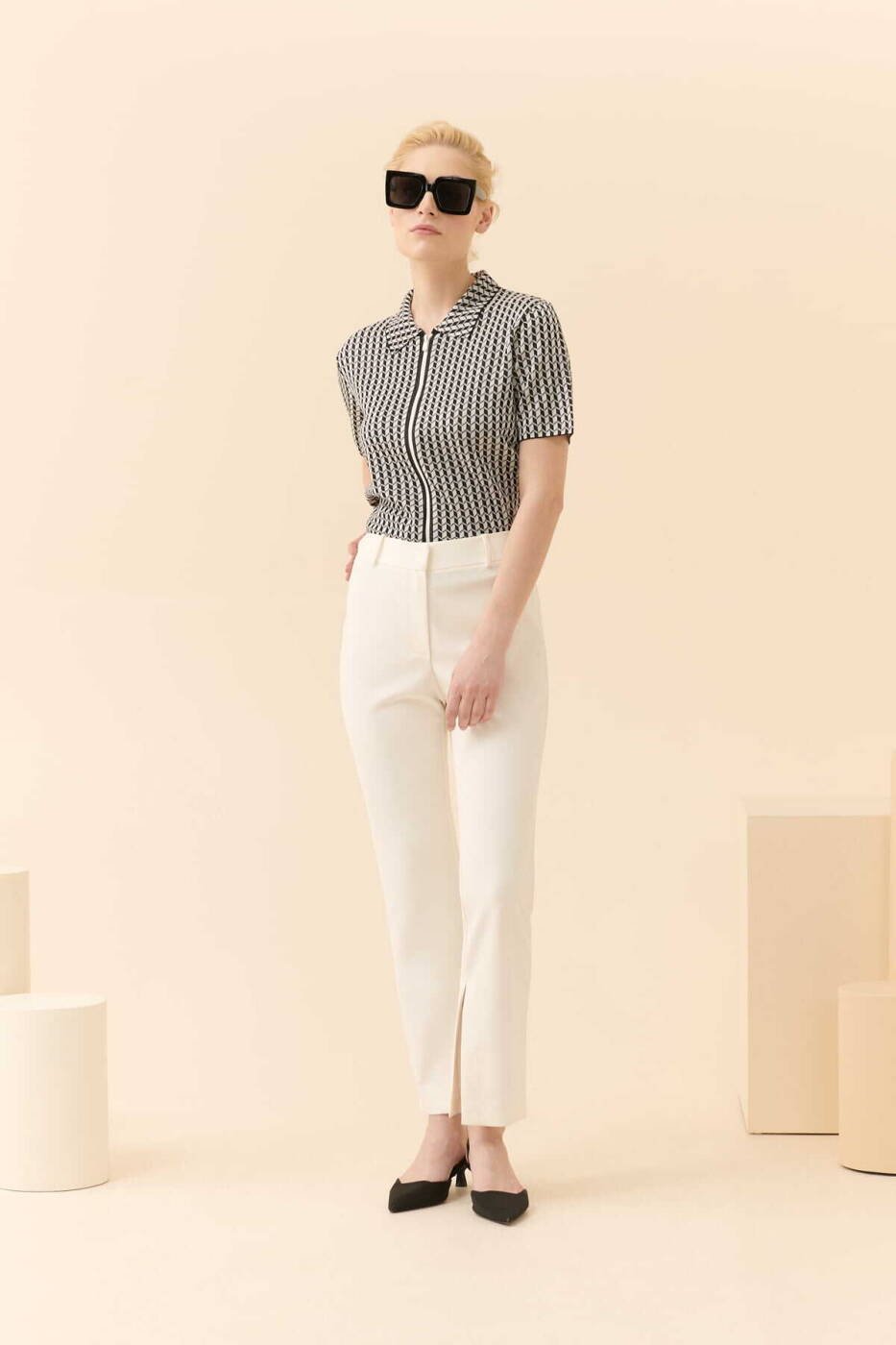 Cargo Fusion Wide Leg Trousers --[ECRU]