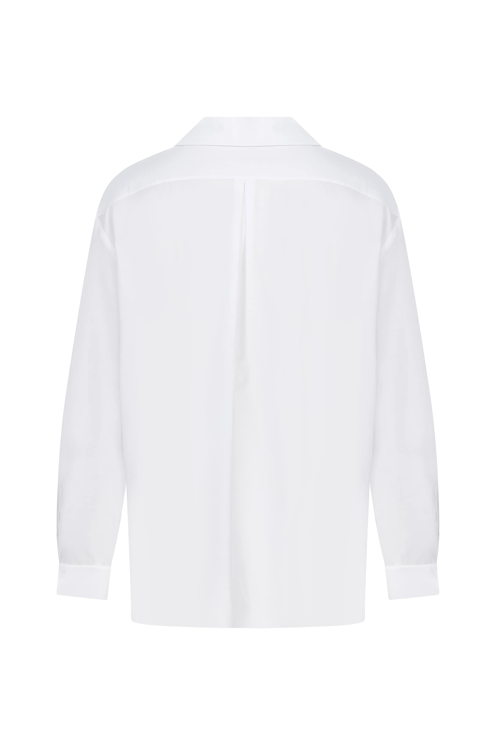 Neck Tie Deatiled Shirt -- [WHITE]