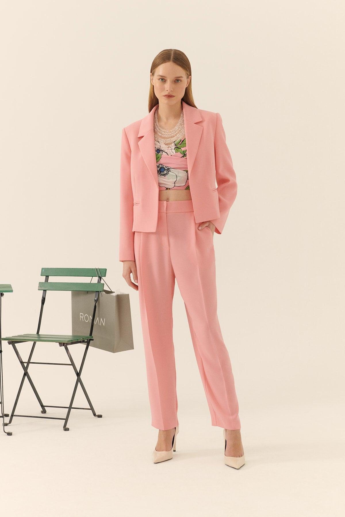 Flamingo Silk Crepe Blazer --[PINK]