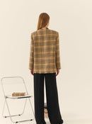 Plaid Tweed Double Breasted Women's Jacket --[ORIGINAL]
