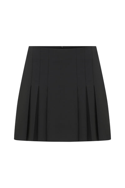 Pleated Black Mini Skirt