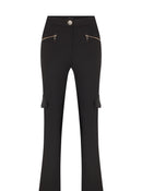 Pocket Detailed Lycra Black Women's Pants --[BLACK]