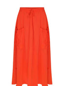Sporty Vibe Orange Midi Skirt