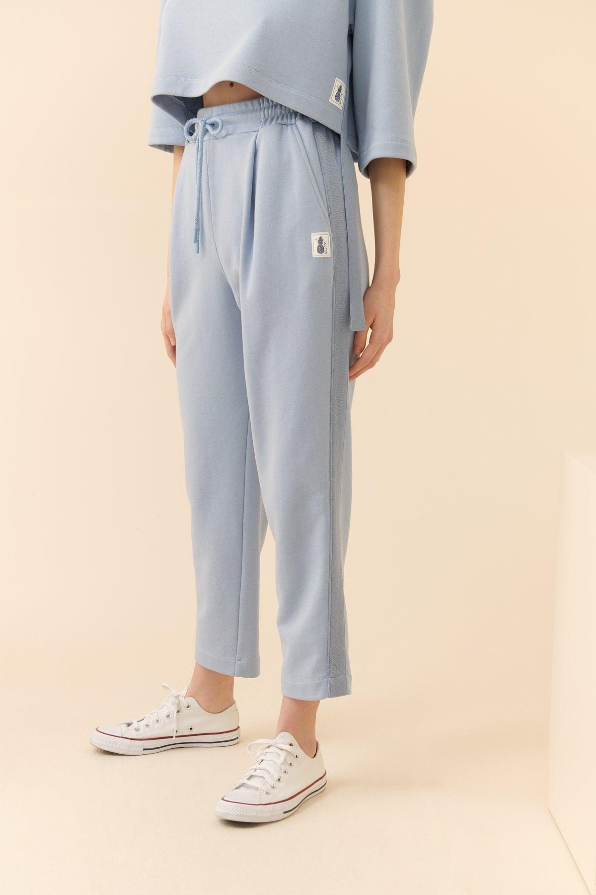 Pastel Blue Casual Trousers --[BLUE]