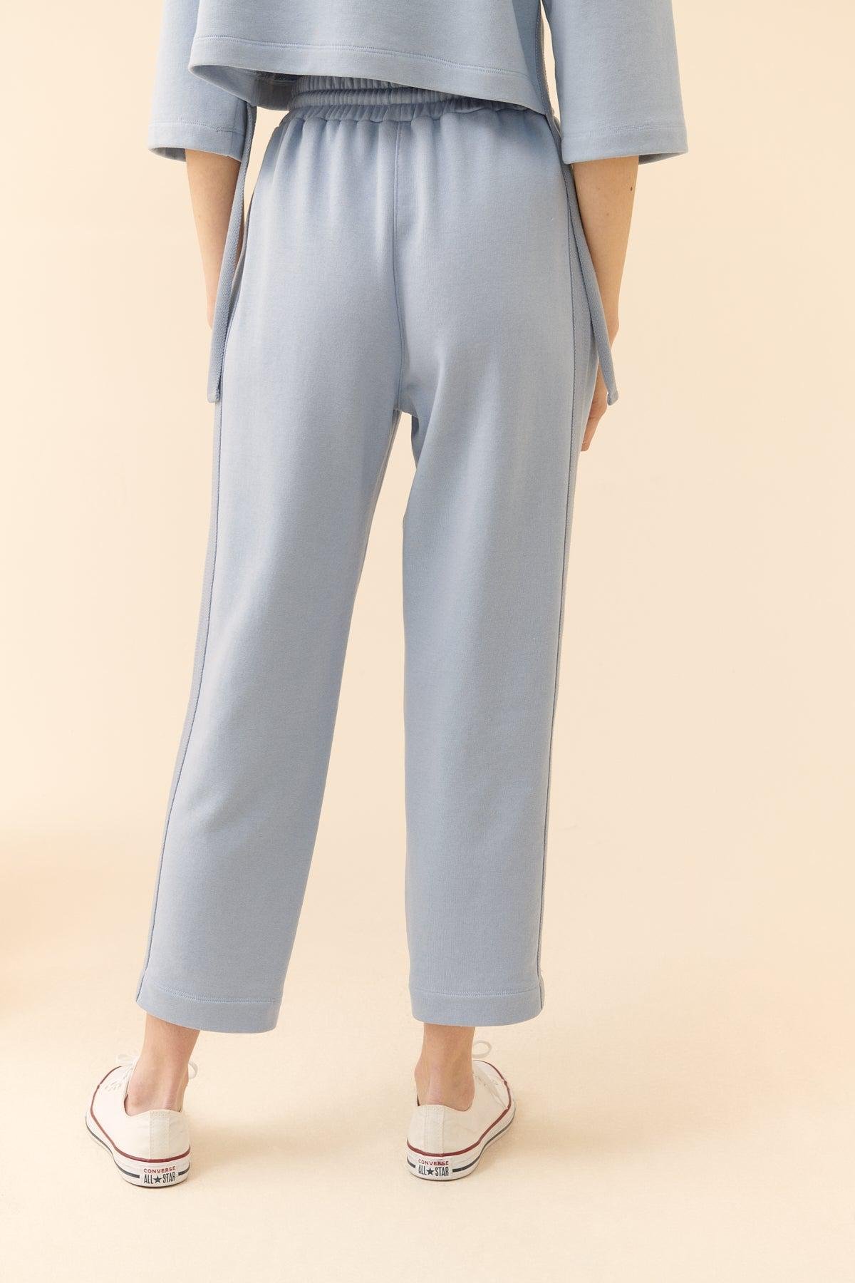 Pastel Blue Casual Trousers --[BLUE]