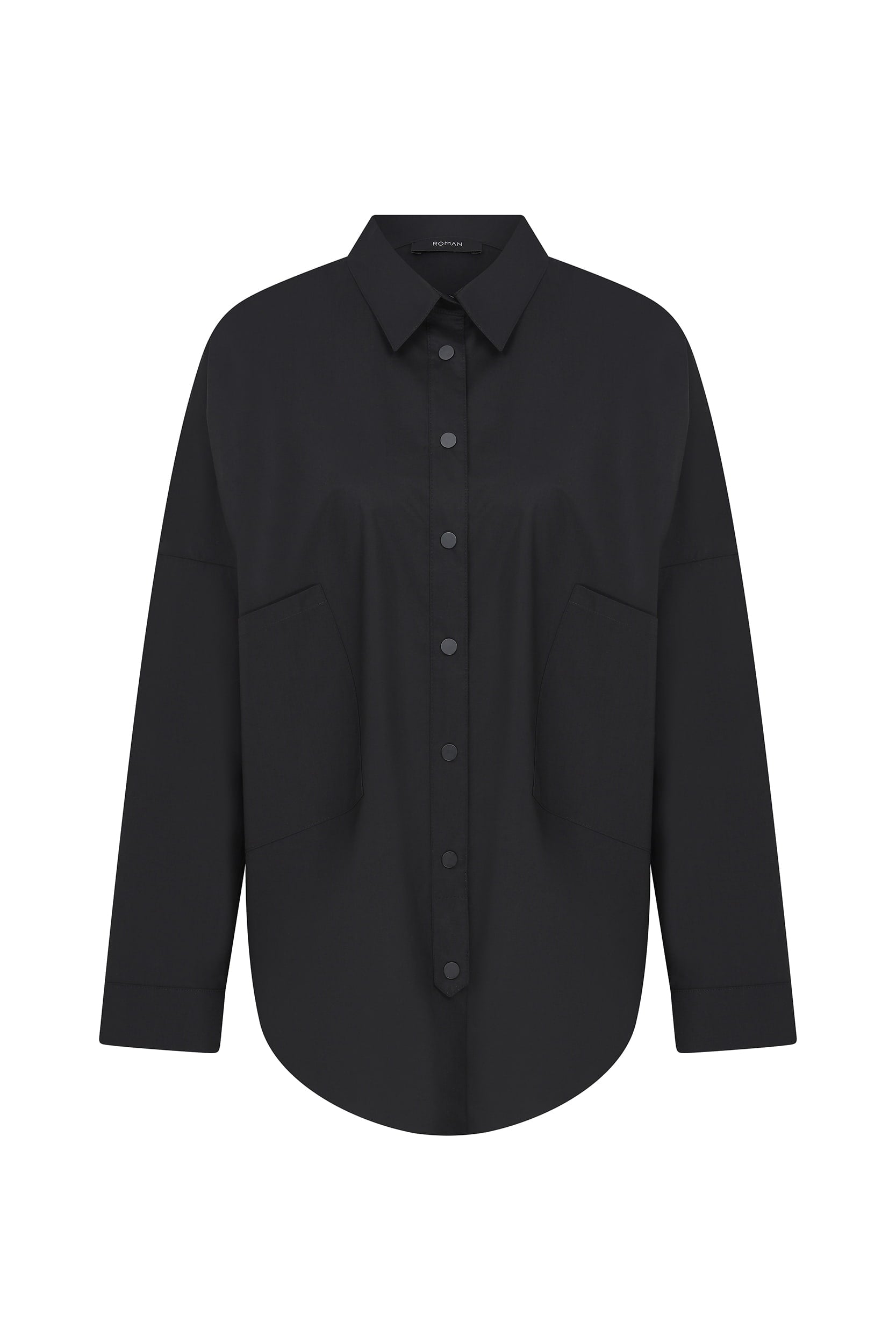 Retro Black Long Sleeve Shirt -- [BLACK]