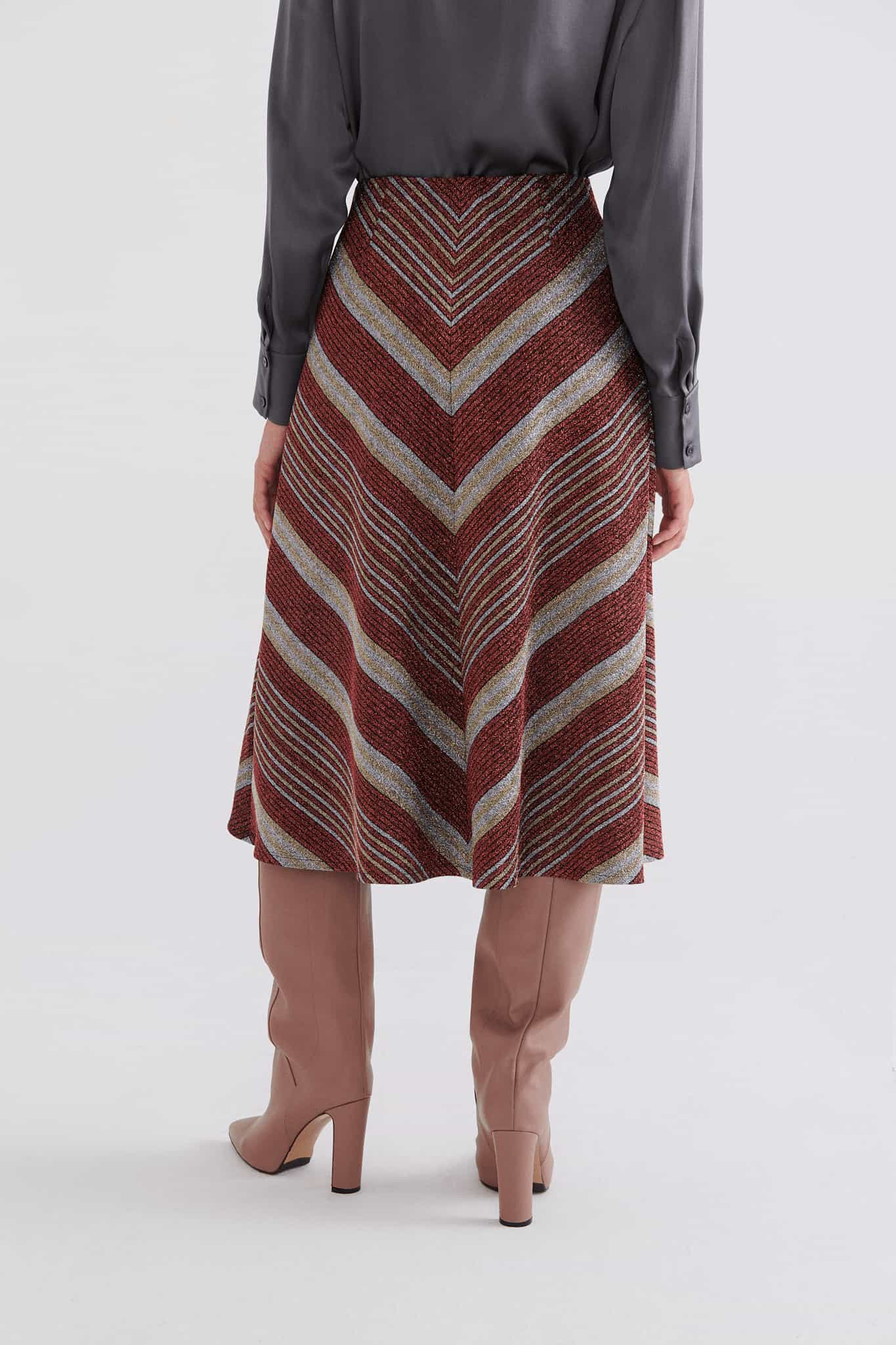 Shimmer V Patterned Midi Skirt --[ORIGINAL]
