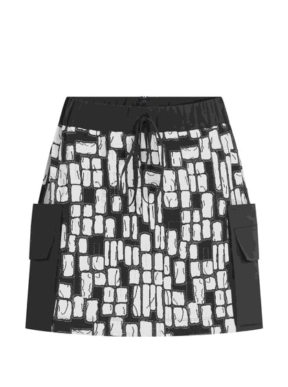 Side Pockets Square Patterned Mini Skirt --[ORIGINAL]