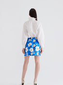 Sky Vibe Floral Mini Skirt--[ORIGINAL]