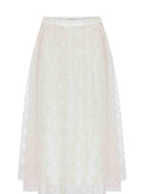 Sparkle Queen Sequined Midi Skirt --[ECRU]