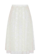 Sparkle Queen Sequined Midi Skirt --[ECRU]