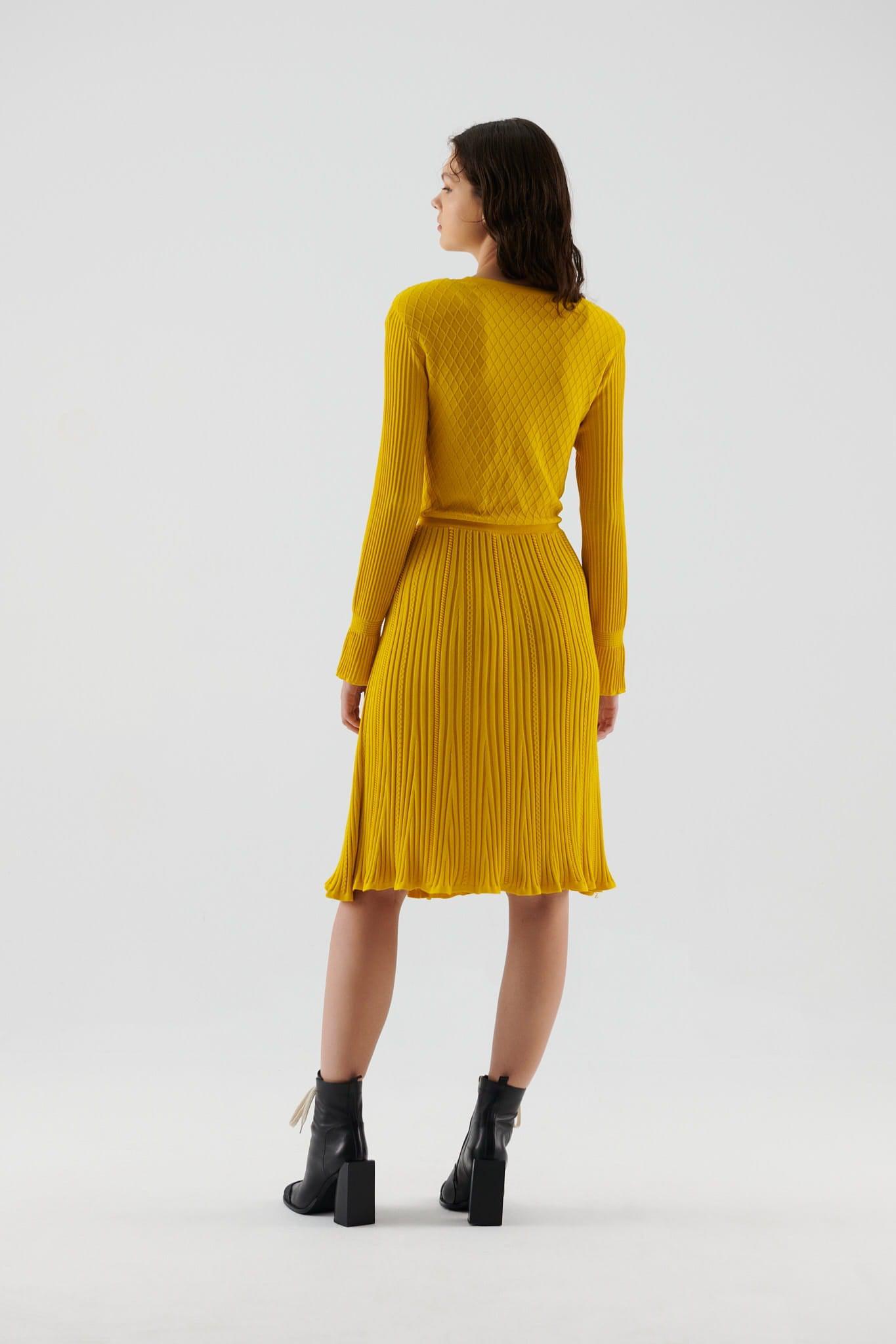 Sunshine Yellow Knitwear Dress --[YELLOW]
