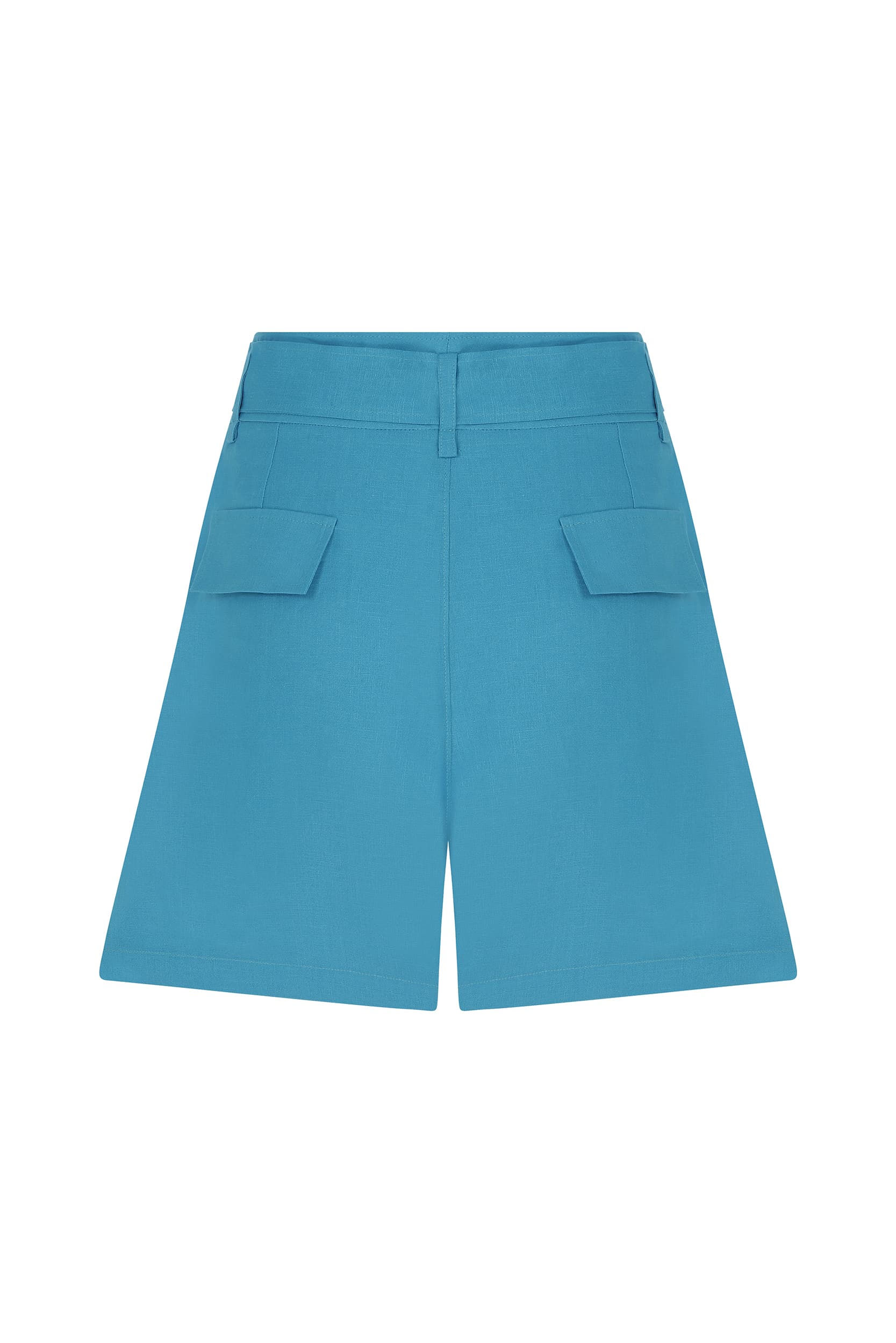 Turquoise Belt Detailed Shorts-- [TURQUOISE]