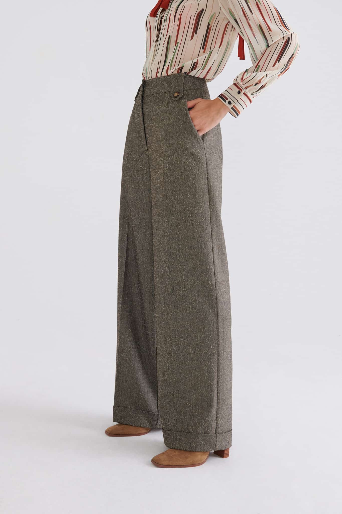 Wide Leg Patterned Women's Trousers --[ORIGINAL]