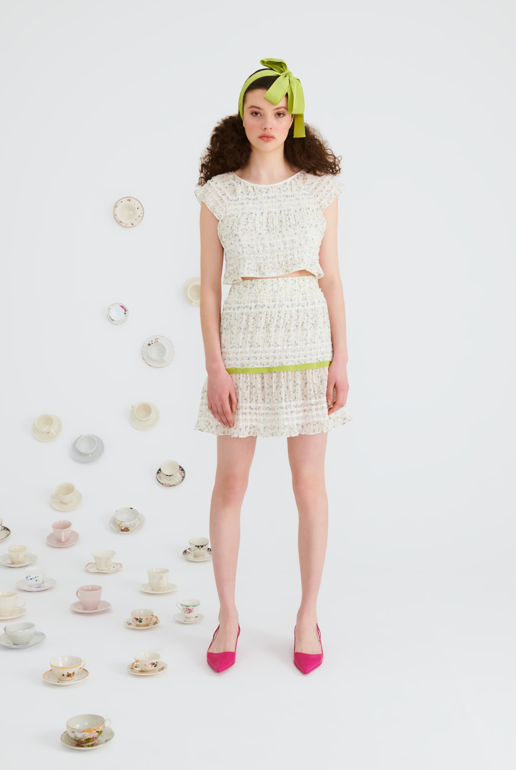 White Floral Mini Skirt -- [ORIGINAL]