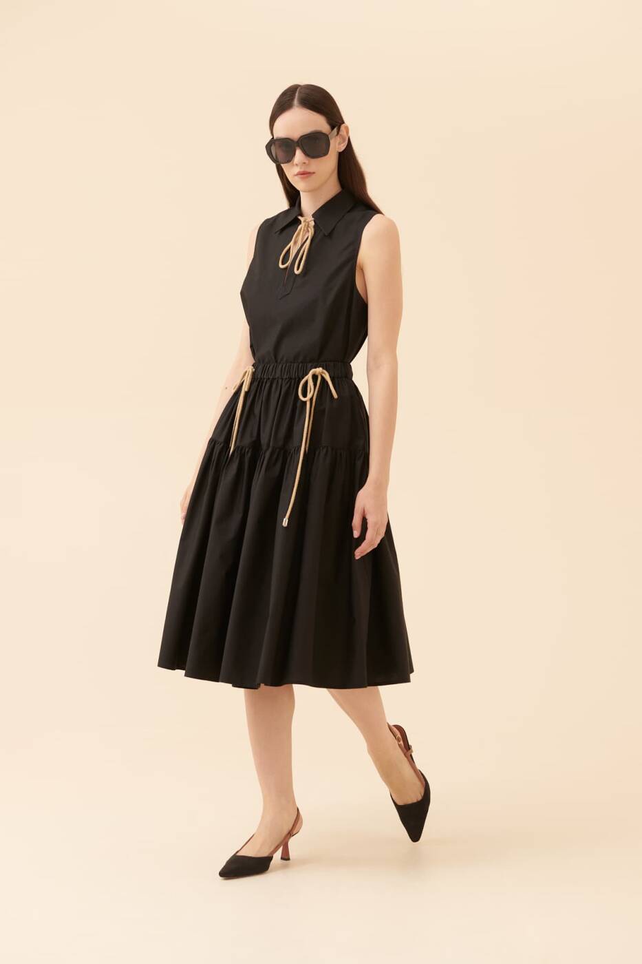 Pocket Midi Length Skirt Black --[BLACK]