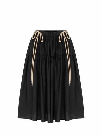 Pocket Midi Length Skirt Black --[BLACK]