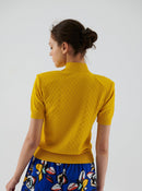 Yellow Turtleneck Women's Knitwear --[YELLOW]
