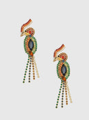 ROMAN USA-Jeweled Parrot Statement Earring-- [ORIGINAL]