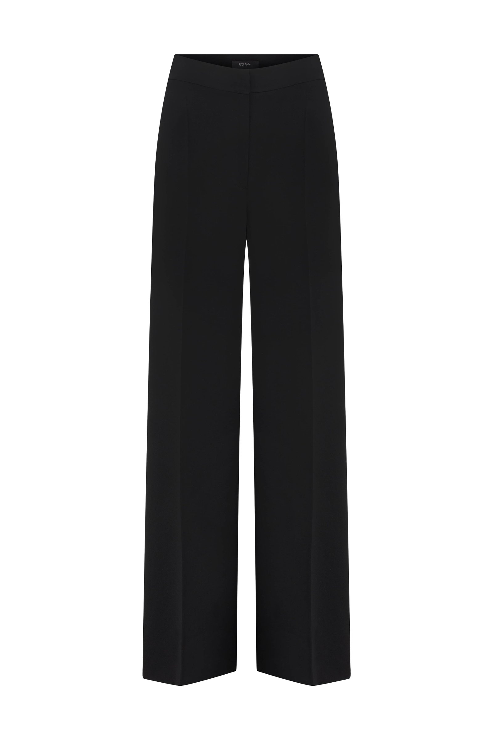 Crepe Black Women's Wide-leg Pants --[BLACK]