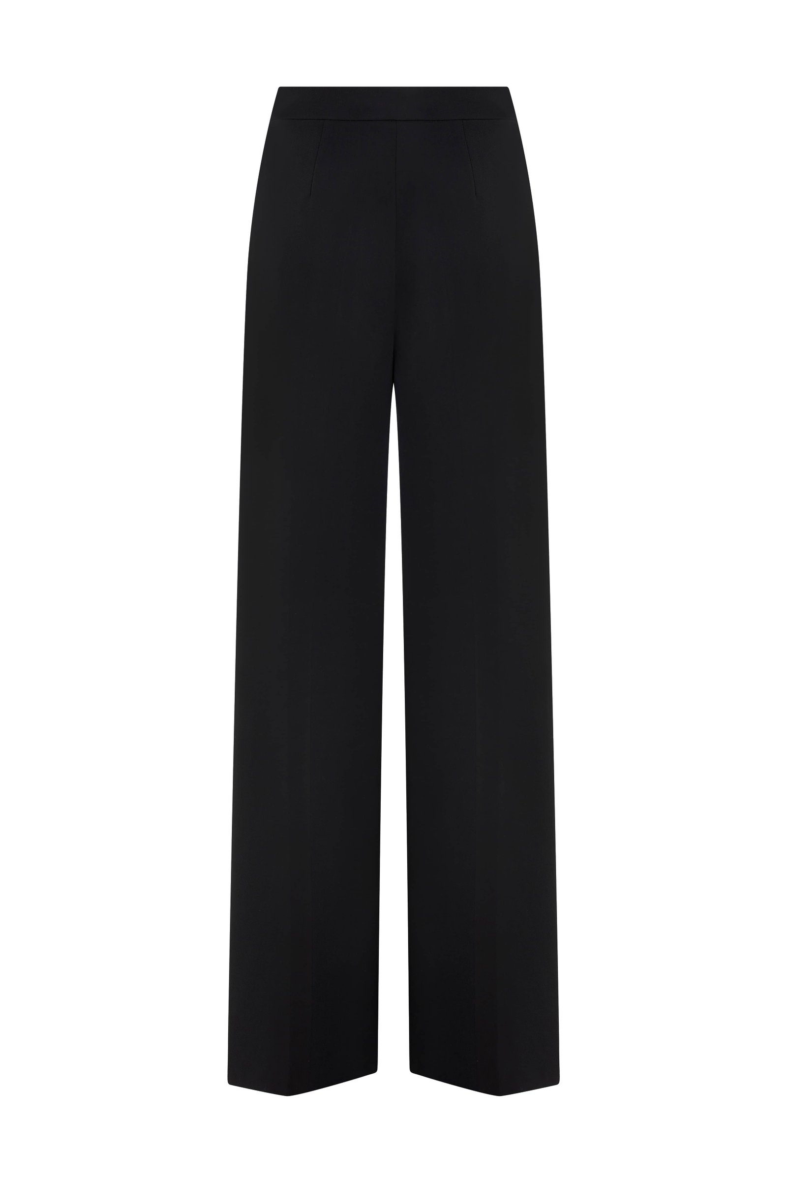Crepe Black Women's Wide-leg Pants --[BLACK]
