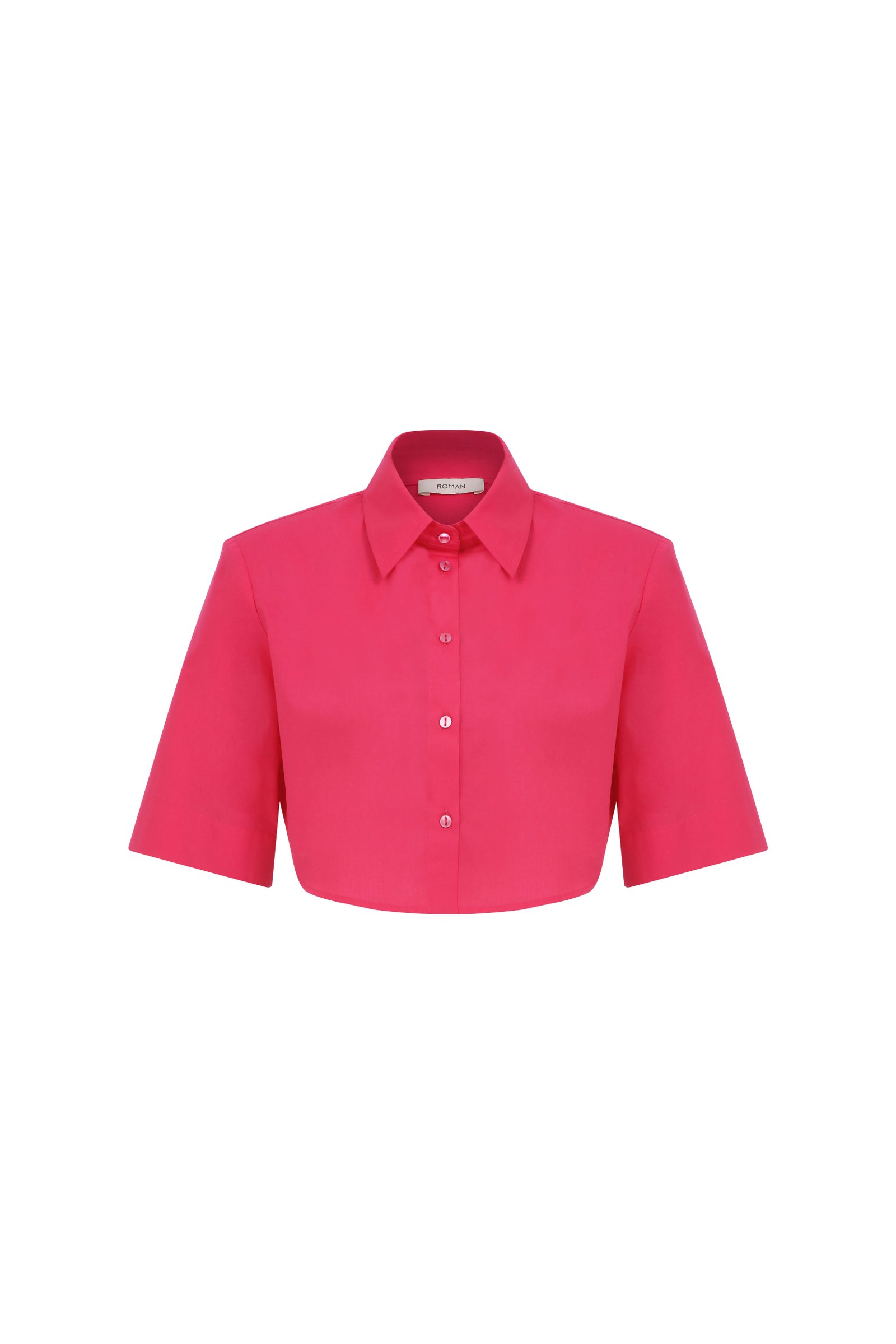 Crop Poplin Fuchsia Women's Shirt --[FUCHSIA]