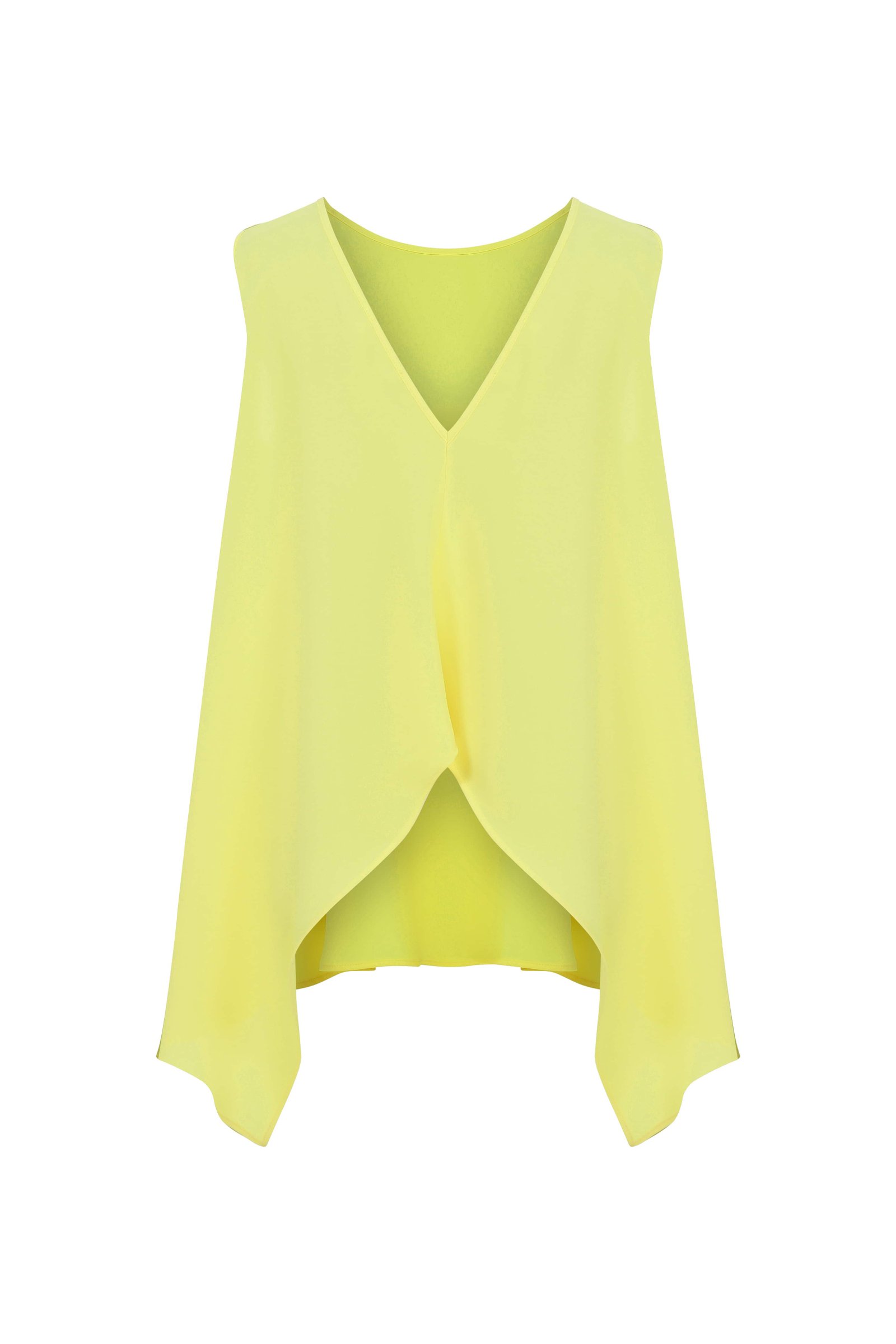Flowy Yellow Crepe Blouse --[YELLOW]