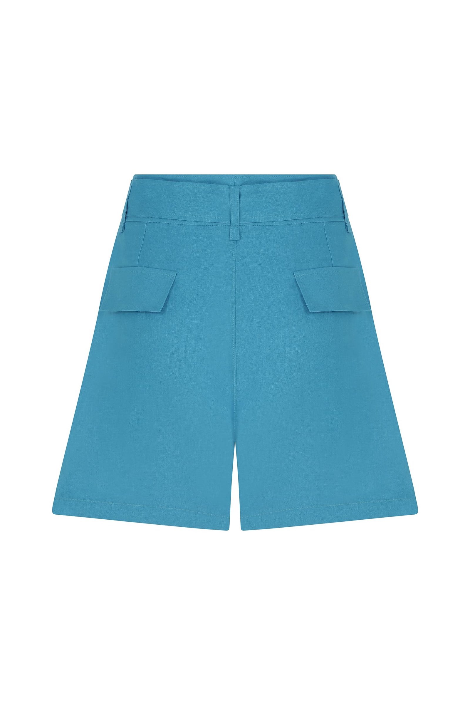 Turquoise Belt Detailed Shorts-- [TURQUOISE]
