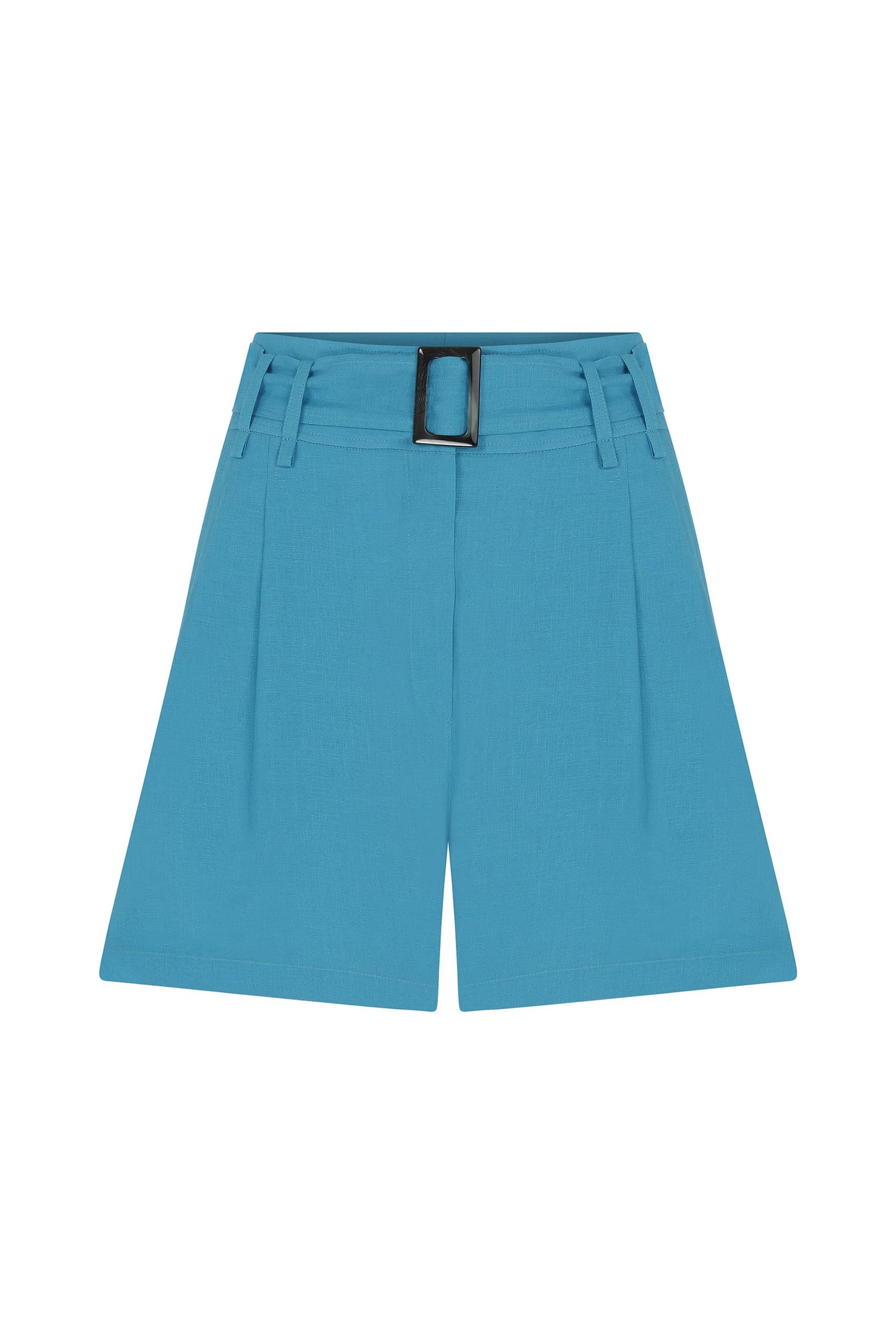 Turquoise Belt Detailed Shorts-- [TURQUOISE]