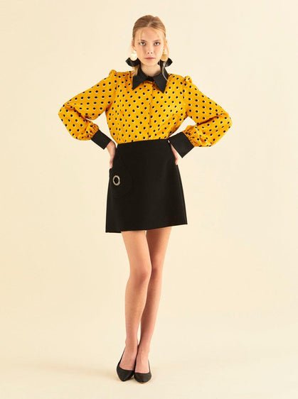 ROMAN USA-O-Ring Mini Skirt-- [MUSTARD]